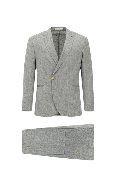 Kiğılı Slim Fit Slim Fit Linen Blended Double Breasted Suit