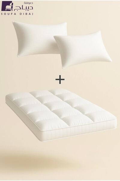 soufa dibaj Package: 3 pieces, mattress topper 8 cm, 2 hotel pillowcases 50*75 cm