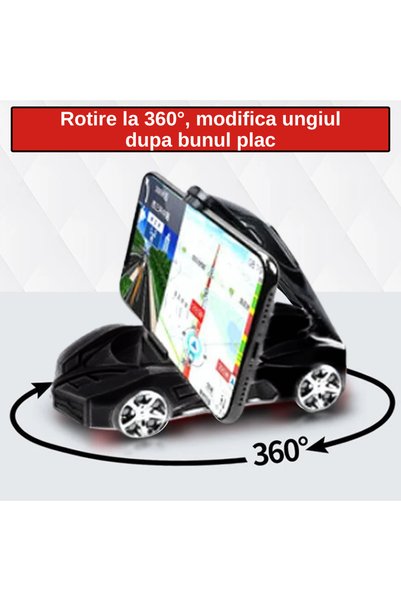 Inteliced Suport de Telefon 3in1 Pentru Masina sau Casa Negru, Inteliced®,Rotativ 360°,Afisaj Numar de Telefon