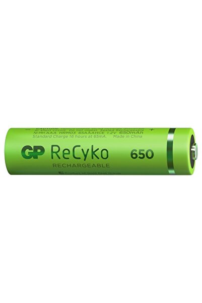 GP Batteries Recyko 650 Aaa Ince Kalem Ni-mh Şarjlı Pil, 1.2 Volt, 4'lü Kart