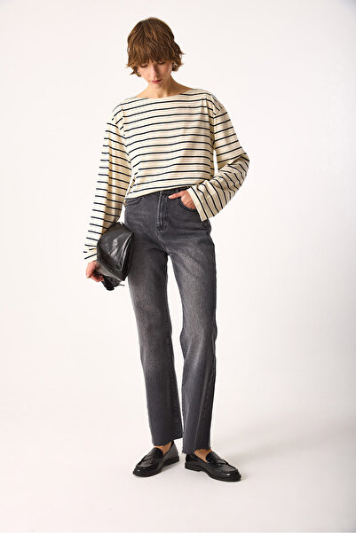 VENA Wanda Anthracite Wide Leg Jeans-Anthracite