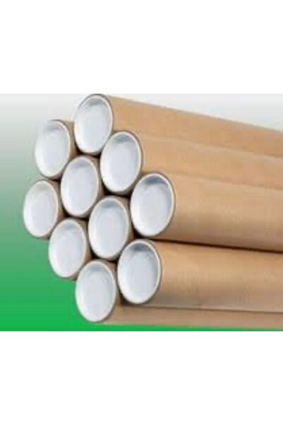 orbak Postüp Kapaklı Silindir Kutu Karton Rulo Gönderi Poster Afiş Harita Tüpü 5 Adet 5 Cm X 102 Cm