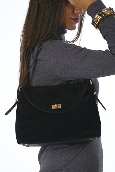 ABBRA Women's Real Suede Leather Hand Shoulder Lined Bag