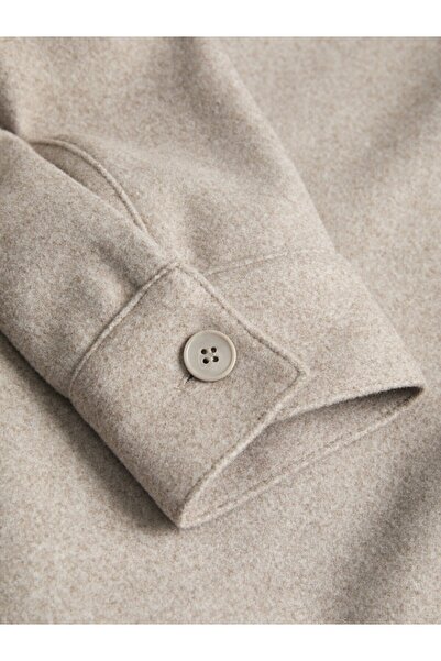 Jack & Jones Men's Gray Jjjerry Overshirt Ls Shirt 12280522-Oatmeal