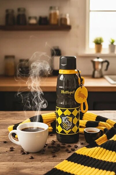 Harry Potter Lisanslı Charmlı Termos 600 ml - Hufflepuff