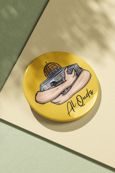 Hume Craft Kudüs Iğneli Metal Rozet Filistin - Mescid-i Aksa Kudüs