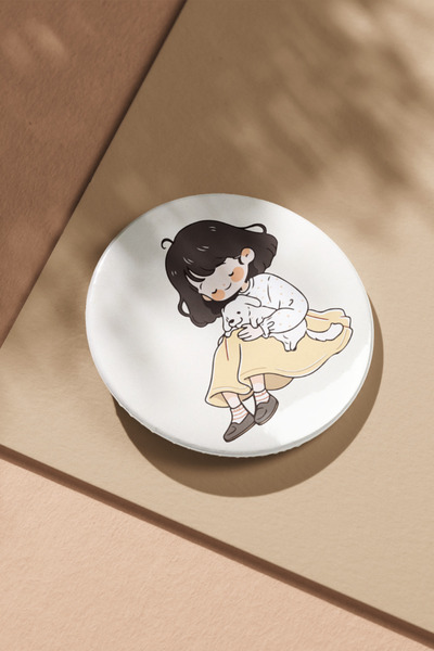 Hume Craft Sevimli Köpüş İğneli Metal Rozet