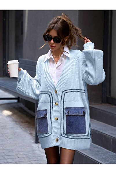 GND Короткий карман з вишивкою, оверсайз трикотажний кардиган