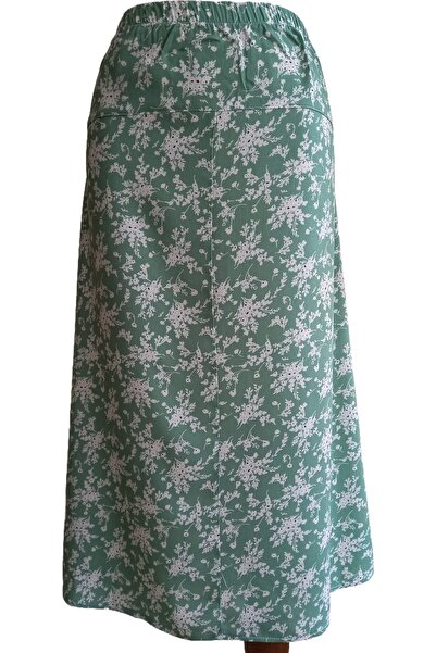 PARSGİYİM Women's Cotton Viscose Skirt with Elastic Waist