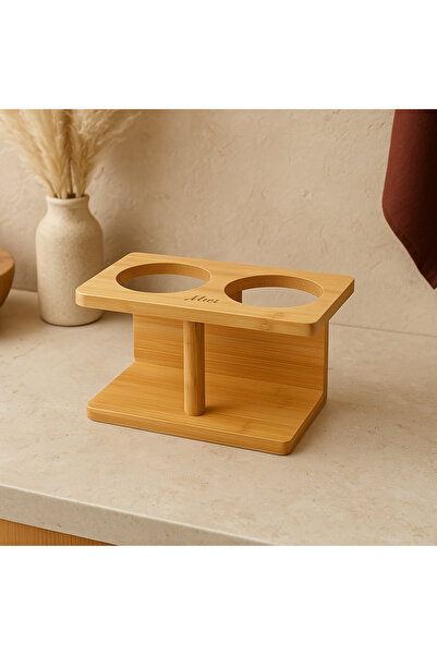 YzHome Bamboo Stand Countertop Oil Pot Organizer Oil Pot Stand ONLY STAND