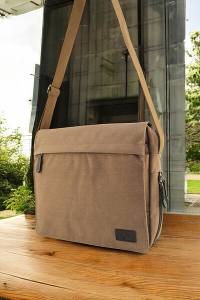QUB CLUB Postman Tile Work School Canvas Waterproof Gusseted Briefcase Street Bag