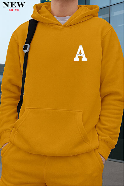 New Shine سويت شيرت مطبوع عليه حرف A