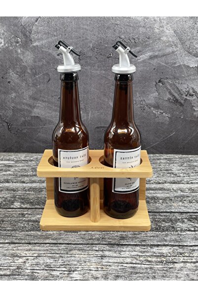 YzHome Bamboo Stand Countertop Oil Pot Organizer Oil Pot Stand ONLY STAND