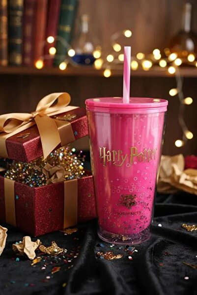 Miniso Harry Potter Lisanslı Pipetli Plastik Şişe (600ml) - Pembe