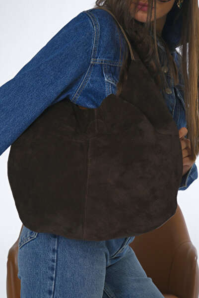 ABBRA Women's Real Suede Leather Puppy Reversible Large Bag