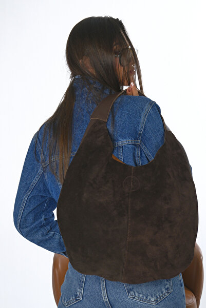 ABBRA Women's Real Suede Leather Puppy Reversible Large Bag