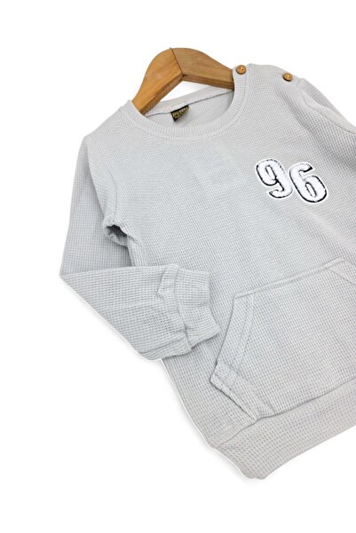 voyyo kids baby Baby Boy 96 Embroidered Waffle Fabric Seasonal 6-9-12-18-24 Months Long Sleeve Daily Baby Set