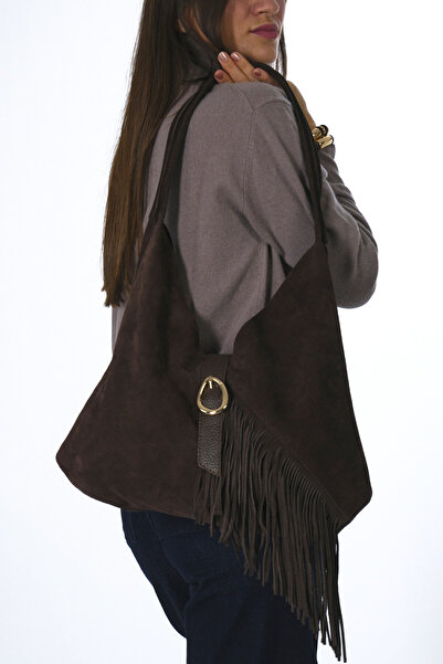 ABBRA Women's Real Suede Leather Puppy Side Tassel Bag