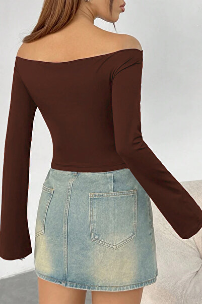 ecemore Μακρυμάνικη μπλούζα με λεπτομέρεια με κορδόνια Madonna