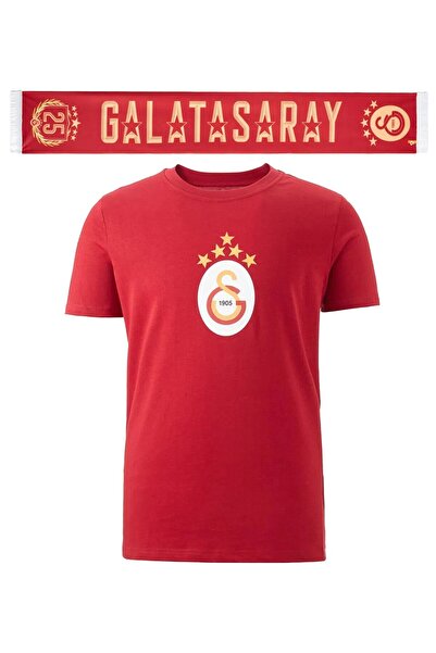 Galatasaray Lisanslı Şampiyonluk 5 Yıldız Forma T-Shırt Atkı Hediyeli