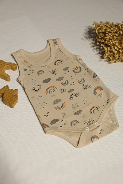Vivolas Baby Snap-On Bodysuit Patterned Strap Bodysuit - 100% Organic Cotton 0-4 Years
