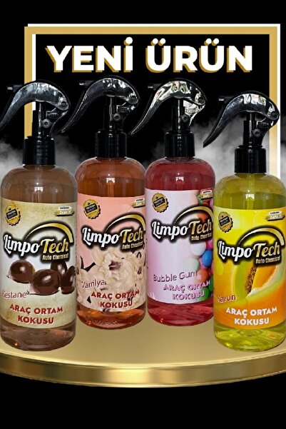 LİMPO TECH Oto Araç Ortam Kokusu 4 Adet ( Kavun-sakız-vanilya-kestane ) 400ml