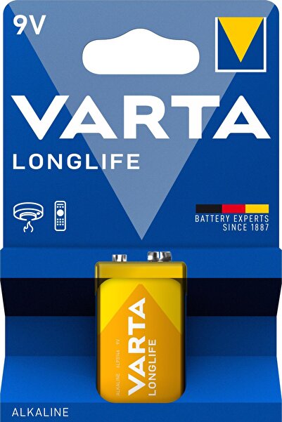 Varta Longlife Alkalin 9V Pil Tekli Paket