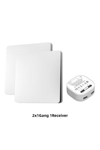 Choice1 مفتاح لاسلكي أبيض 1 عصابة 2-1 Lunzo RF 433 مولد ذاتيًا 1 عصابة لا يتط...