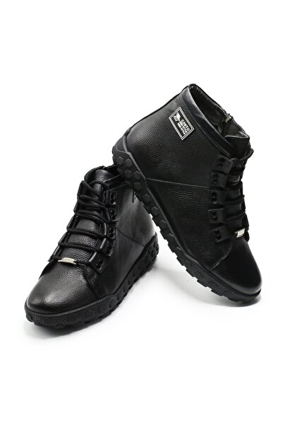 COSTO 45 - 46 - 47 - 48 -49 -50 Büyük Numara Erkek Deri Bot YG-02 Siyah der-Siyah Deri