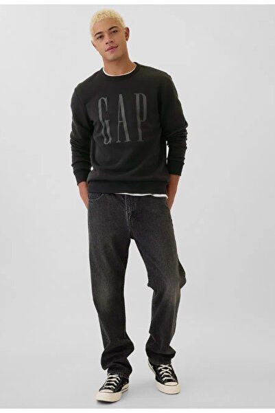 GAP Ανδρικό φούτερ V-Lw Dp Fleece Logo 542214 ΜΑΥΡΟ