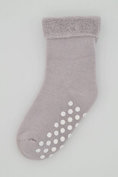 Defne Baby 3 Pairs of Unisex Baby-Child Anti-Slip Towel Socks