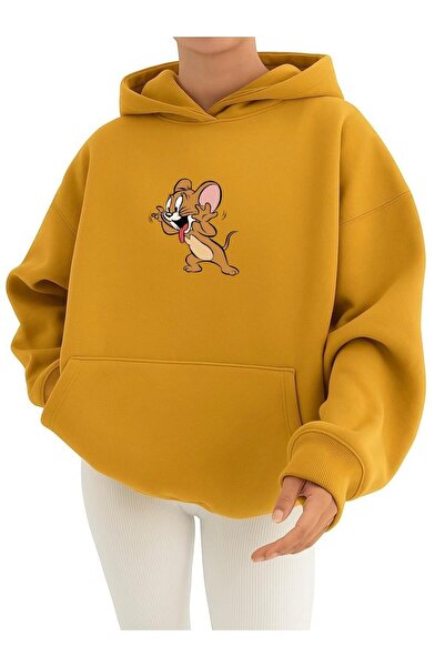 DM DOLCE MORE Hanorac unisex cu glugă imprimat cu personaje de desene animate