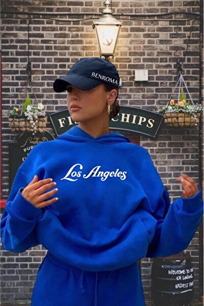 DM DOLCE MORE سترة بقلنسوة برتقالية اللون مطبوعة بتصميم لوس أنجلوس كاليفورنيا...