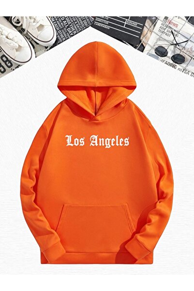 DM DOLCE MORE Φούτερ OVERSIZE ΜΕ ΠΕΝΤΕ ΚΡΕΑΤΟΥΡΑ ΠΟΡΤΟΚΑΛΙ ΚΥΡΤΟ ΣΤΙΛ