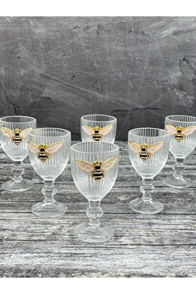 YzHome Set of 6 Crystal Glass Coffee Side Water Glass Bee Glass 75ml