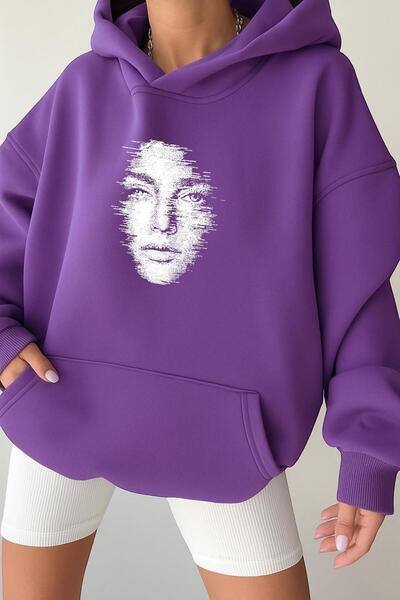 E-ROMA Hanorac unisex cu imprimeu SILUET