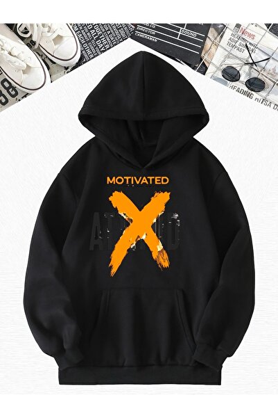 DM DOLCE MORE Φούτερ μεγάλου μεγέθους με 3 νήματα, χτενισμένο βαμβάκι, μαύρο ...