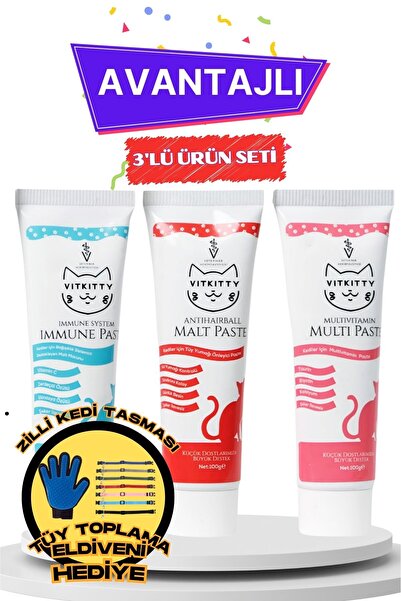 VitKitty Avantajlı 3'lü Malt Macun Seti