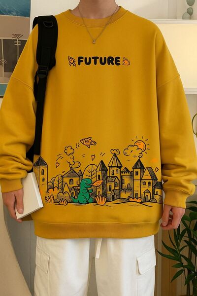 DM DOLCE MORE سويت شيرت فوتوت باسيلاي للجنسين