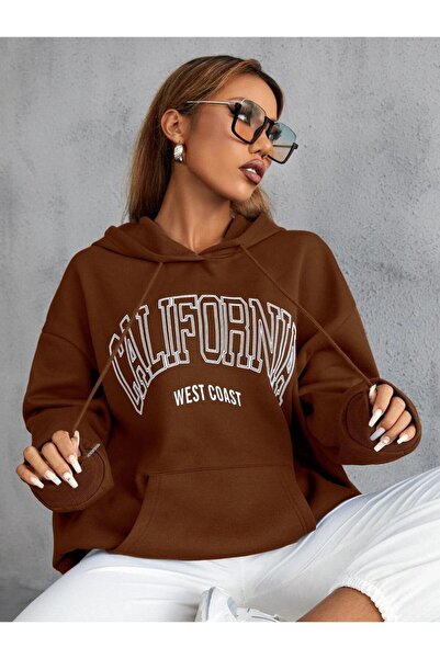 DM DOLCE MORE سترة رياضية مطبوعة بتصميم كاليفورنيا مصنوعة من القطن الممشط بثل...