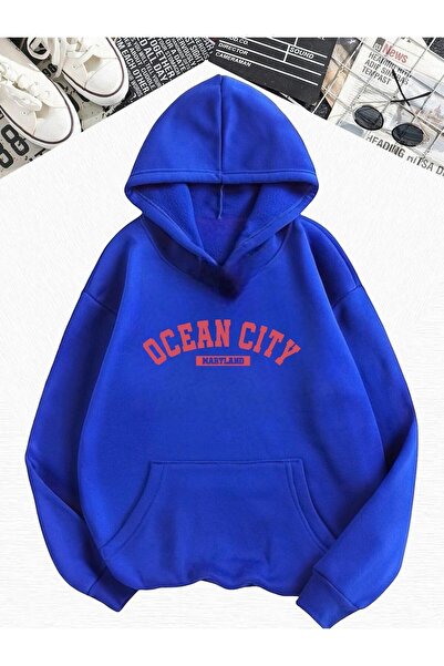 DM DOLCE MORE Hanorac oversize cu glugă, cu 3 fire, din bumbac pieptănat, cu ...