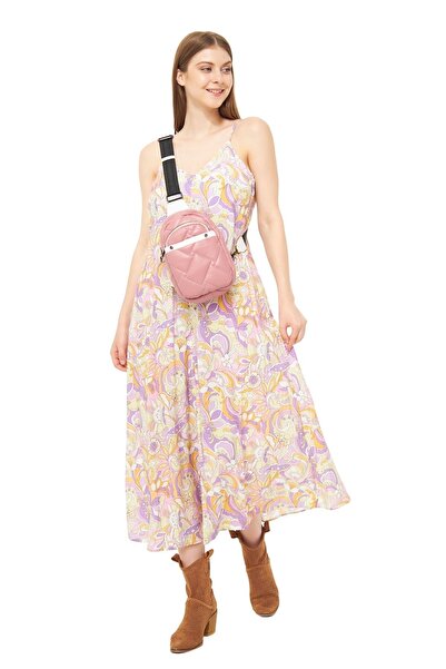 Morpelikan Women's Parachute Fabric Three-Compartment Body Powder-Colored Bag Shoulder Chest Bag