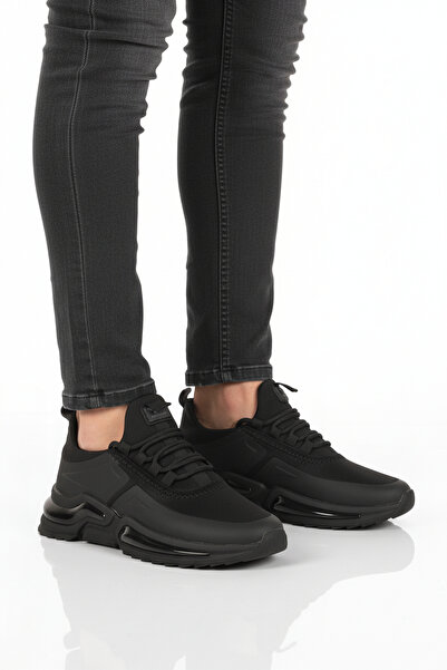 WALKWAY Μαύρα κορδόνια ελαφριά εύκαμπτα ανδρικά αθλητικά παπούτσια Than 836 M