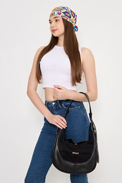 Morpelikan Geantă de umăr neagră cu curea reglabilă pentru femei