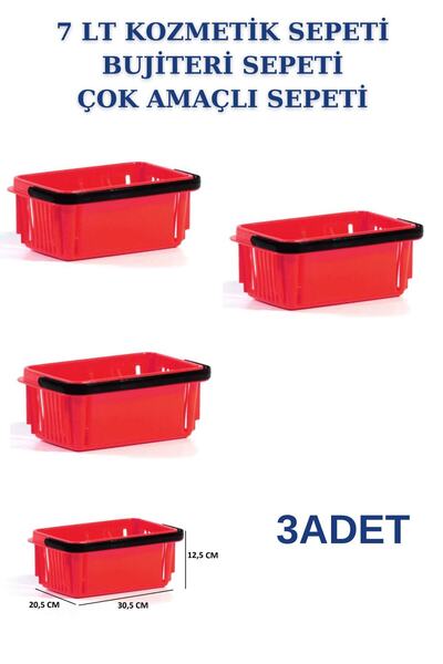 Manken İstanbul 7 Liter Cosmetic Basket - 3 Pieces of Bijouterie, Stationery and Hardware Basket