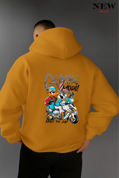 New Shine سويت شيرت مطبوع عليه وضعية جريمة