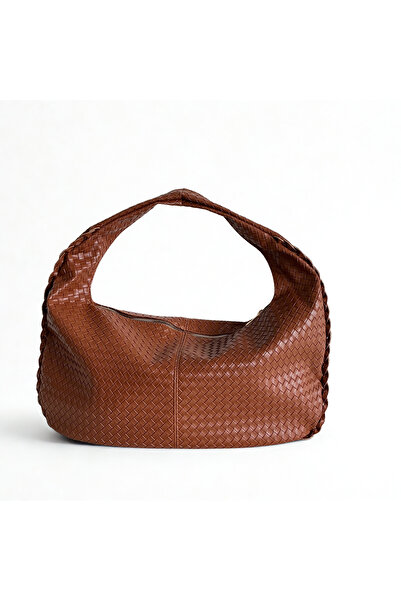 yako Milano Örgü Desen Kadın Omuz Çantası(En;51 cm*Boy;30 cm)