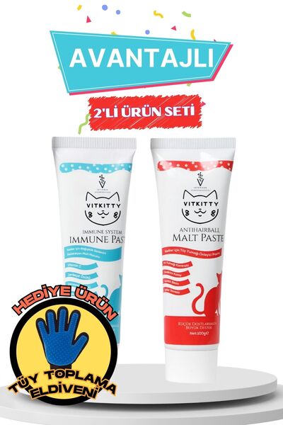 VitKitty Kediler İçin Tüy Yumağı Önleyici & Bağışıklık Sitemini Destekleyici ...