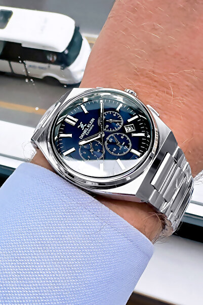 Daniel Klein Exclusive Erkek Kol Saati 3 Atm Su Geçirmez Gümüş Petrol Renk Çelik Kordon Hediye Bileklik DKE2134C2