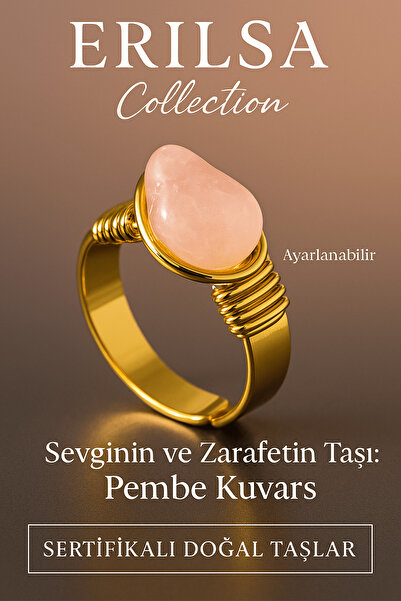 Tesbih Atölyesi نموذج بهلوان سميك معتمد خاتم حجر الكوارتز الوردي - قابل للتعديل